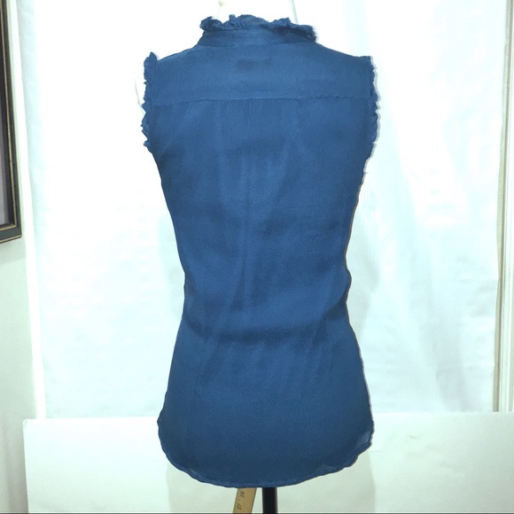 J. Crew Natasha Crinkled Silk Chiffon Blouse SZ 6. - Picture 3 of 7